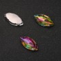 Price per pack / 10 pcs. Sew-on Crystal in Cup Setting Oval 9x18mm Rose-Green