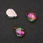 Price per pack / 10 pcs. Sew-on crystal in a rose-green 10×14 mm prong setting