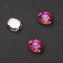 Price per pack / 10 pcs. Sew-on crystal in a claw setting, oval 8×10 mm, raspberry-orange