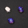 Price per pack / 10 pcs. Oval sew-on crystal with post 8x10mm blue-magenta