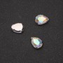 Price per pack / 10 pcs. Drop-shaped sew-on crystal with cap 7×10 mm iridescent