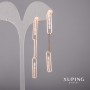 Xuping Earrings with White Stones 6x70mm 18K Gold Plating