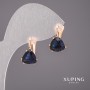 Xuping Earrings with Blue Stones 10×17mm 18K Gold Plating