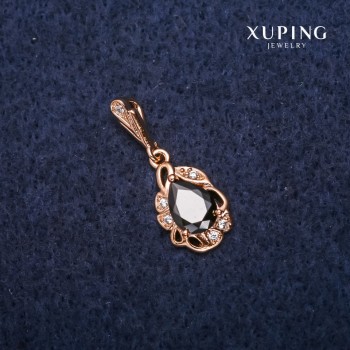 Sale! Xuping Drop Pendant 9x15x24 mm with Black Zircon 18K Gold Plating