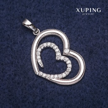 Pendant Xuping Heart 21x30x37mm Rhodium
