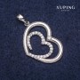 Pendant Xuping Heart 21x30x37mm Rhodium