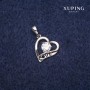 Xuping 'Heart' Pendant 14×19 mm Rhodium