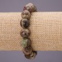 Elastic bracelet Picasso Jasper smooth bead, diameter 12(±)mm, length 18 cm