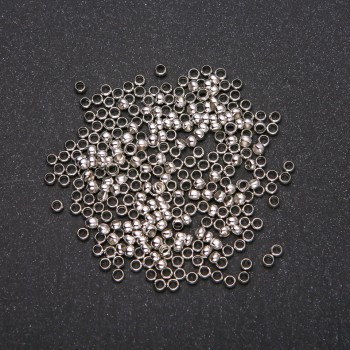 Crimp fixers "Zahipy", 3 mm diameter, silver metal color, 8 g