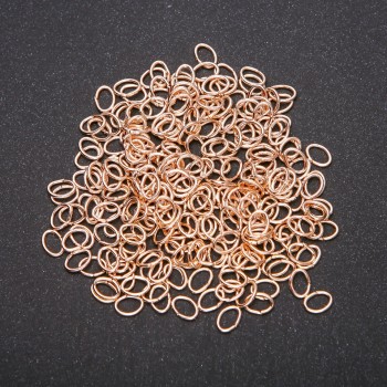 Connecting oval rings, 5x7 mm, 20 g pack, gold color