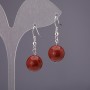 Red Jasper Earrings (named) Smooth Ball, 12mm diameter