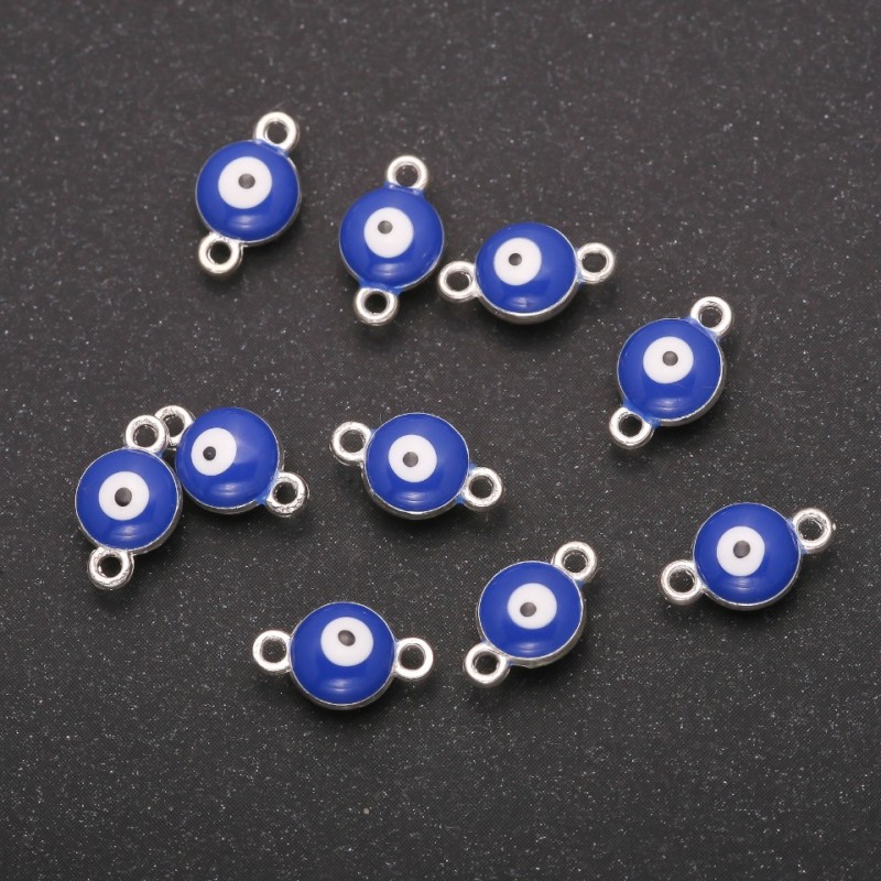 Eye Connector Hardware 7×11mm, pack of 12, gray metal