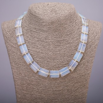 Rectangle Moonstone Necklace, 13×18 mm, length 45 cm