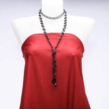 Long necklace 'Naomi' 'Agate' (named after) Czech glass, seed beads, length 90 cm