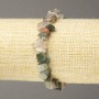 Stretch bracelet with natural moss agate chips, 6x4 mm, 18 cm length