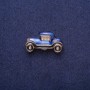 Sale! Car Brooch blue-black enamel with crystals, gold-tone metal 17×29mm