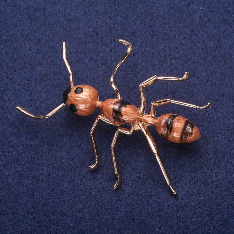 Discount! Ant Brooch enamel, golden metal 42×57 mm