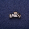 Discount! Car Brooch Black Enamel with Crystals, Gold-Tone Metal 17x29mm
