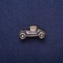 Discount! Car Brooch Black Enamel with Crystals, Gold-Tone Metal 17x29mm