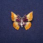 Sale! Butterfly Brooch with Enamel and Crystal, Gold-Tone Metal 29×37 mm