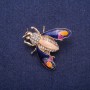Butterfly Brooch with Enamel and Crystals, Gold-Tone Metal 35 x 35 mm
