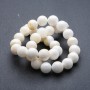Beads, natural stone on thread, Mother-of-Pearl ball, 12 mm, 40 cm