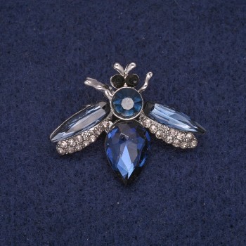 Discount! Crystal butterfly brooch, silver-tone metal 26×33 mm