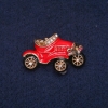 Discount! Car Brooch with Enamel and Crystals, Gold-Tone Metal 22×36mm