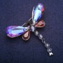 Discount! Dragonfly in Crystals Brooch, silver-tone metal 52×58 mm