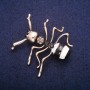 Discount! Ant Brooch with Enamel and Crystals, Gold-Tone Metal 44x45mm