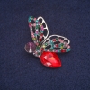 Discount! Crystal Butterfly Brooch, Silver-Toned Metal 28×45 mm