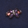 Sale! Brooch Bow with Crystals, Silver-Tone Metal 17×30mm