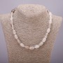 Necklace of natural crystal, barrel-cut, diameter 15x10 mm (±), length 45 cm