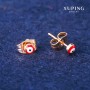 Xuping Red Eye 4mm Stud Earrings, 18K Gold Plated