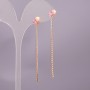 Xuping Earrings with Pink Stone 6x65mm 18K Gold Plating
