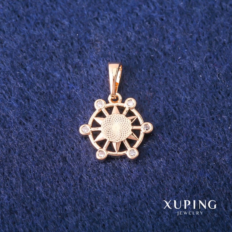 Xuping Pendant with White Stones 14x19 mm, 18K Gold Plating