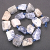 Unpolished sodalite beads on thread strand, 20x26 mm diameter, length 42 cm