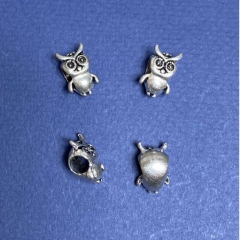 Discount! Pandora Bead 'Owl', 5mm diameter, pack of 8