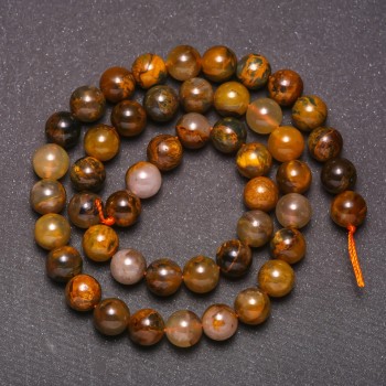 Pietersite natural stone beads smooth ball, diameter 8 mm (+/-), length 38 cm
