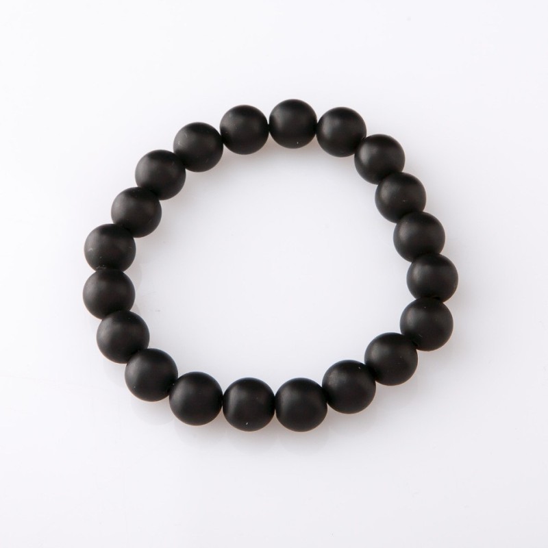 Elastic Shungite Bracelet, Smooth 6mm Bead, Length 18cm +