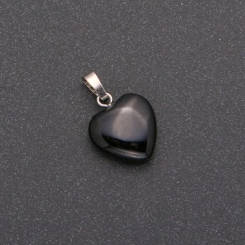 Heart Pendant with Agate 14x14x23mm