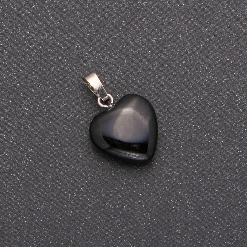 Heart Pendant with Agate 14x14x23mm