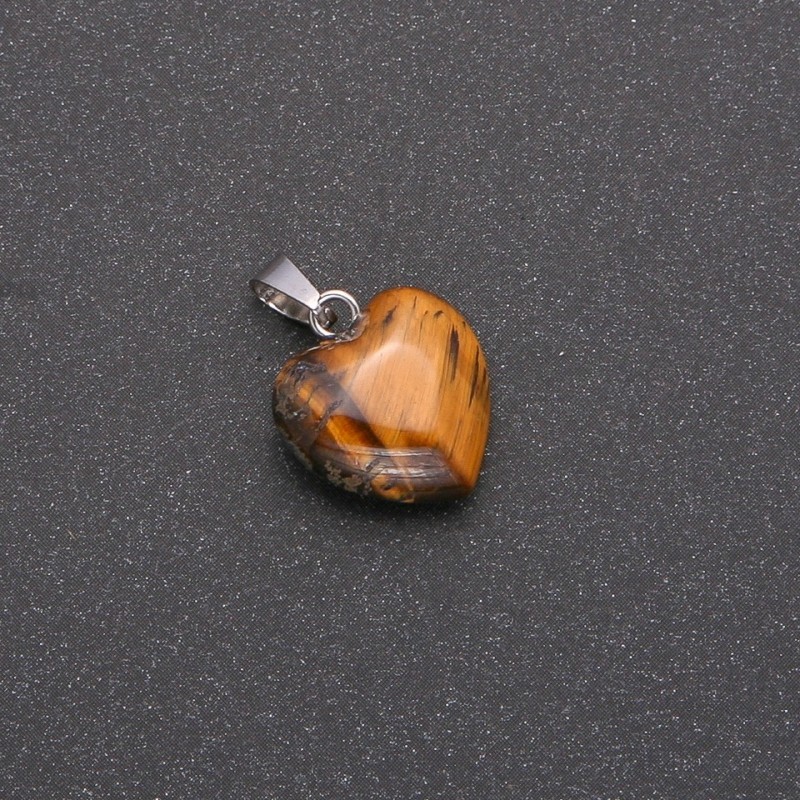 Heart Pendant with Tiger's Eye 14x14x23mm