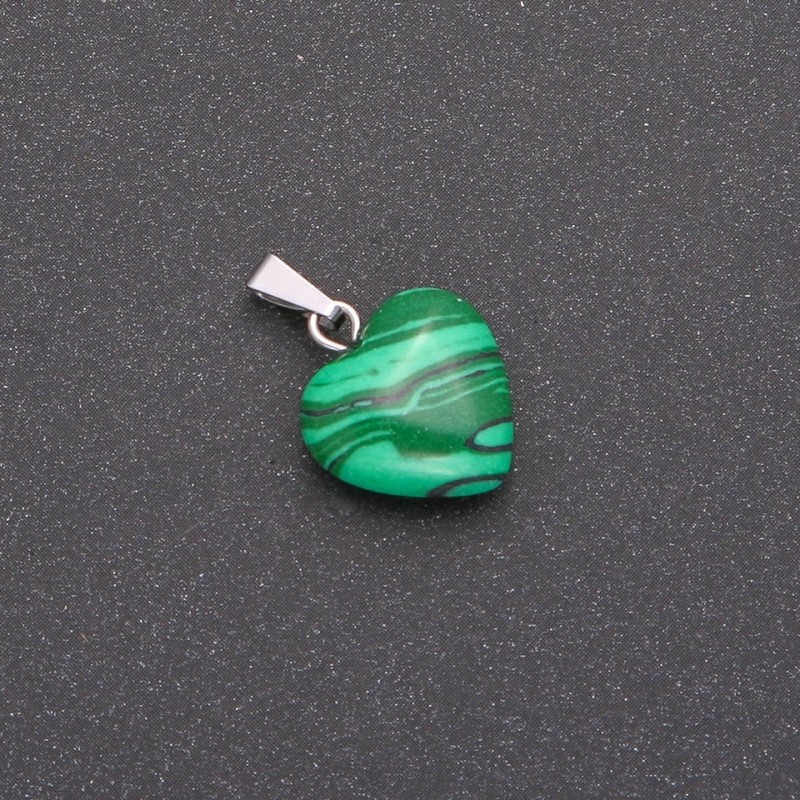 Heart Pendant Malachite (pressed) 14×14×23 mm
