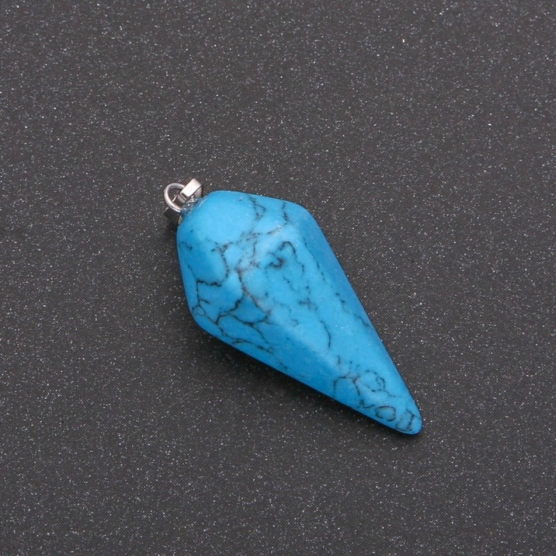 Pendant 'Pendulum' Blue Turquoise 40x30x13mm+