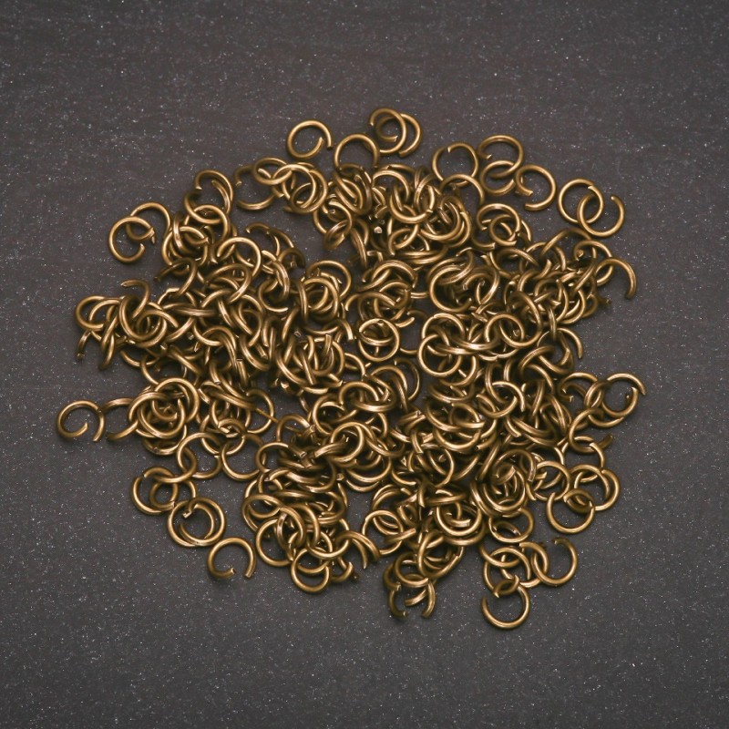 Bronze-colored connecting jump rings, 6 mm diameter, 20 g pack