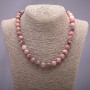 Rhodochrosite necklace with smooth 10mm beads, length 45 cm