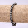 Hematite bracelet with smooth beads, 6 mm diameter, 18 cm length on elastic