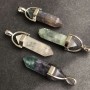 Hexagonal Fluorite Stone Pendant 39x32x9mm