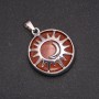 Pendant made of natural Aventurine Golden Sand in a bezel "Sun", diameter 27mm